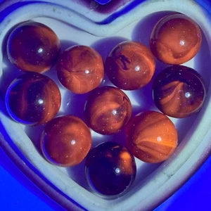Cadmium Uranium Red Marbles UV Reactive Ruby Cherry Ghost Translucent Lot Of 10 - Picture 1 of 5