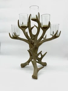 Pottery Barn Like Antler Hurricane 5 Kerzenhalter Deko Weihnachten Herzstück - Bild 1 von 8