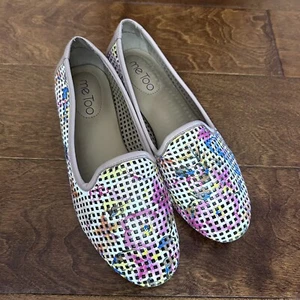 ME TOO Yale 16 Floral Loafer Leather Breathable Cutout Shoe Women's Size 6.5M - Picture 1 of 10