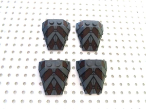 LEGO 4 x Keilstein 48933pb009 neu dunkelgrau 4x4 bedr. SW 7957 - Bild 1 von 1