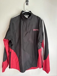 ESPN Sportscenter Men’s Size Medium Black Pullover 1/4 Zip Windbreaker Jacket - Picture 1 of 2