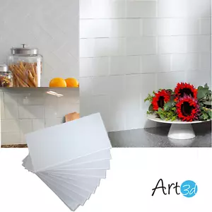 Art3d Peel & Stick Backsplash Glass Tile for Kitchen Bathroom White Tiles,32pcs - Picture 1 of 9