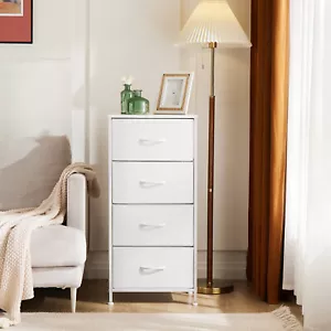 Vertical 4-Drawer Dresser with Fabric Drawer Bins for High Storage Cabinet - Picture 1 of 13