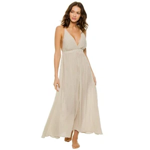 NWT Elan woven striped cross-strap maxi dress open back flowy boho adjustable S - Picture 1 of 10