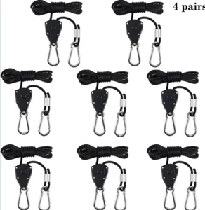 8x Adjustable Ratchet Light Hangers Rope Heavy Duty Tent Light Hydroponics Fans - Picture 1 of 1