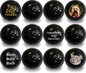 Personalized Black Golf Balls - 12 Pack - Picture 1 of 5