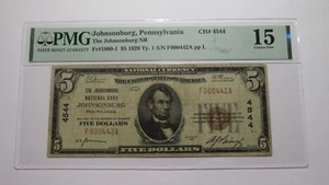 $5 1929 Johnsonburg Pennsylvania National Currency Bank Note Bill #4544 F15 PMG - Picture 1 of 4