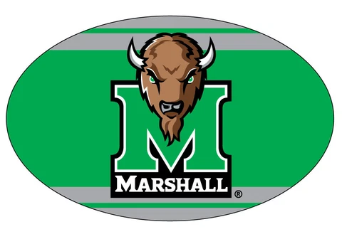 MARSHALL OVAL STRIPED MAGNET-MARSHALL THUNDERING HERD CAR MAGNET-NEW FOR 2016! Cover
