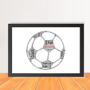 Personalised Football Word Art Frame Print | Customise Football Print A5/A4/A3 - Picture 1 of 9