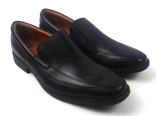 NUOVI mocassini da uomo neri collezione Clarks taglia 11 5 in pelle cuscino morbido ortolite