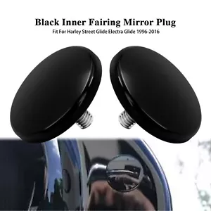 Tapón de orificio de montaje de espejo de carenado interior negro apto para ala de murciélago de turismo FLHT 96-16 - Imagen 1 de 13