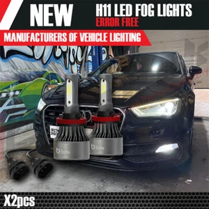 2x H11 SN30 XENON WHITE LED FOG LIGHT BULBS CANBUS ERROR FREE AUDI A3 8V A4 UK - Picture 1 of 8