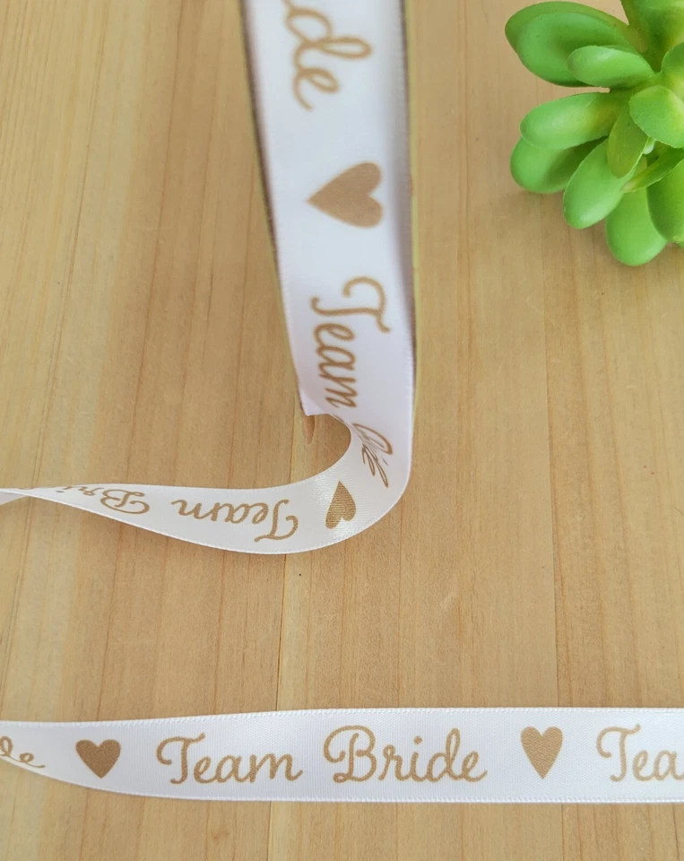 5/8" (1 YD) Team Bride Satin Ribbon Wedding Bachelorette Party Lanyard  - Image 1 of 1