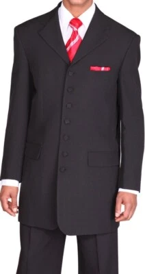 Chaqueta Abrigo Largo Para Hombre, Traje Zoot 7 Botones Viene con Pantalones, Rojo, Lavanda Foto 1 de 4