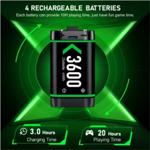 Rechargeable Battery Packs Xbox One & Series X/S - 4 3600mWh Batteries + Charger - Picture 1 of 4