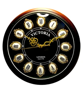 12' Beautiful Designer Handicraft Wooden Antique Wall Clock home decor & gift - Picture 1 of 4