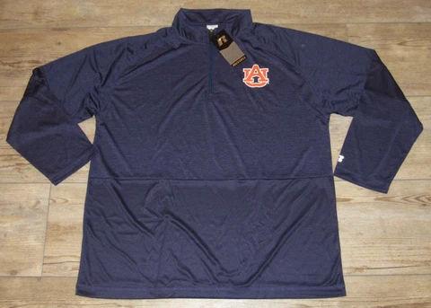 Auburn Tigers Russell Navy Blue 1/4 Zip Tech Shirt Jacket size Men's 3XL Cover
