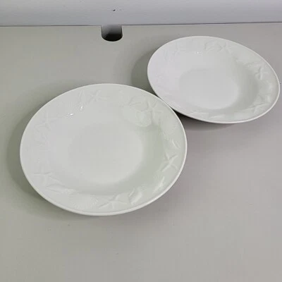 2 Coquille by Tabletops Unlimited Seashells Starfish White Rim Soup Bowl  8 7/8" - Image 1 of 4