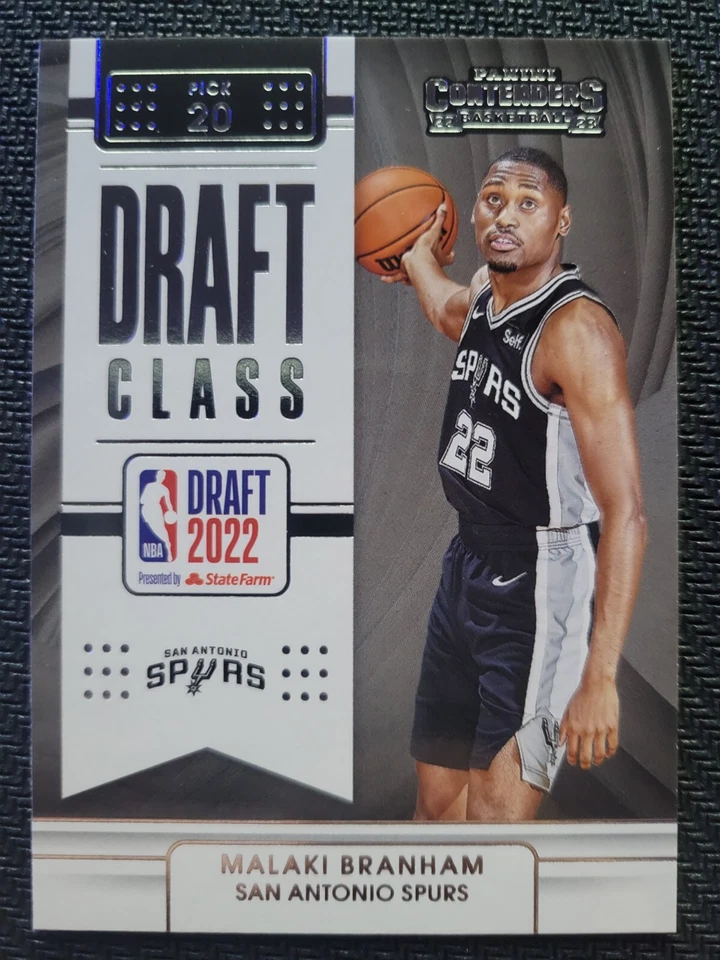 MALAKI BRANHAM 2022-23 Panini Contenders Draft Class RC Rookie Card #6 Spurs - Image 1 of 2