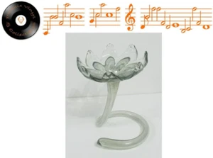 Vintage Murano Light Green Clear Art Glass Water Lily Flower Ornament - EX - Picture 1 of 12
