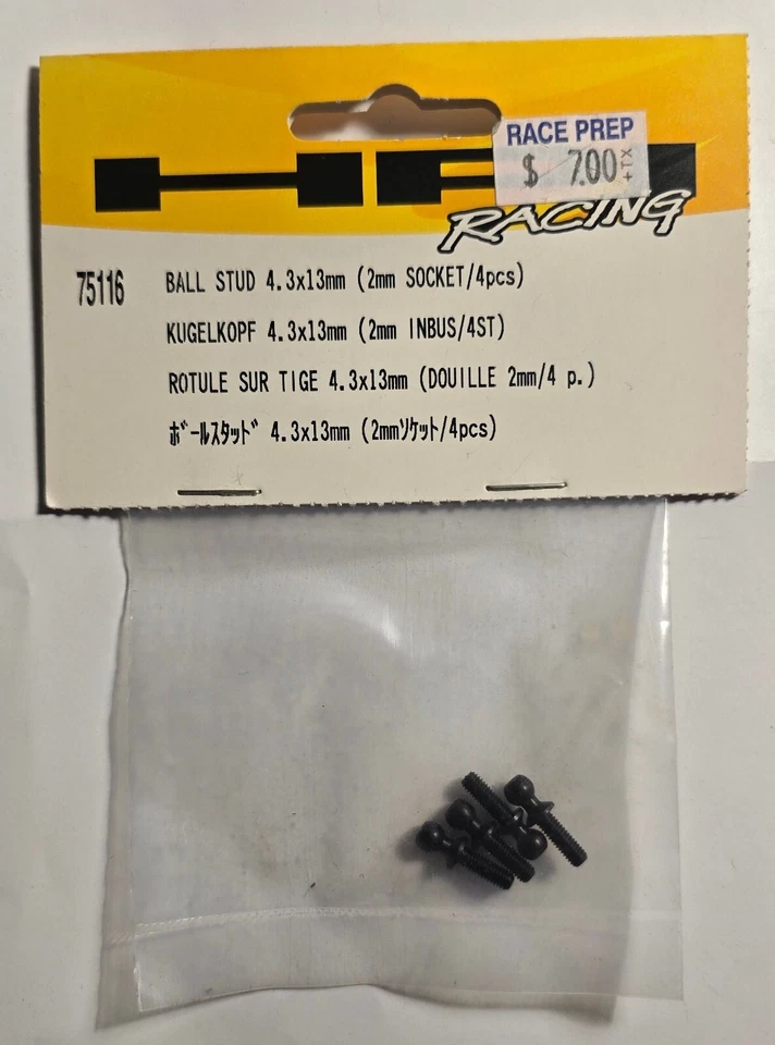 HPI 75116 Ball Stud 4.3x13mm RS4 Pro 4 (4pcs) Cup Racer / Brama 10B - Image 1 of 1