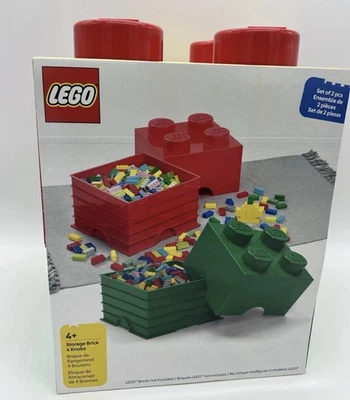 LEGO Storage Brick Box 4 Knobs Set of 2 Pieces - Image 1 of 2