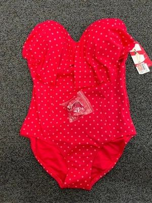 Maiô Spanx 2694 Bandeau Push-up One Piece tamanho 12 em vermelho - Imagem 1 de 4