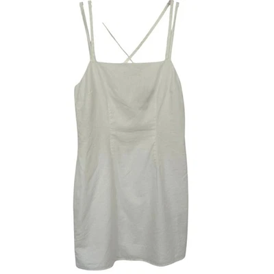 Mini Vestido Forever 21 Mujer Sin Mangas Tirantes Lino Algodón Playa Vacaciones Pequeño Foto 1 de 4