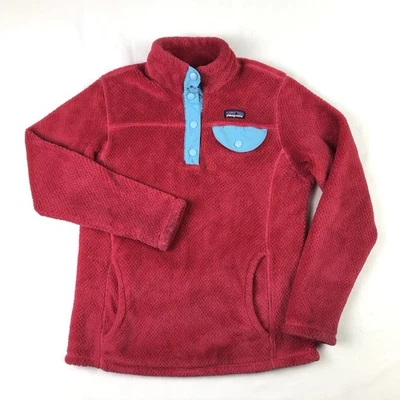 Patagonia Re-Tool Snap T Girls Medium (10) Pink Fleece Pullover Sweater - Image 1 of 4