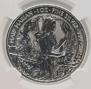 2022 GREAT BRITAIN MAID MARIAN 1oz SILVER £2 NGC MS69 - Picture 1 of 4