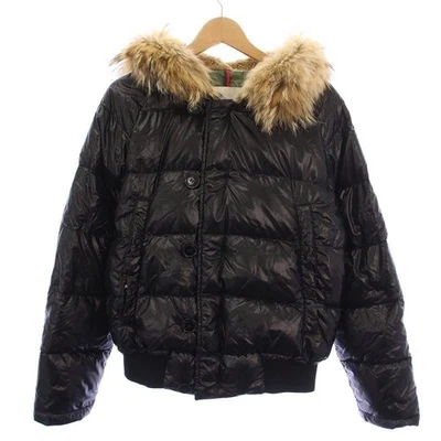 MONCLER Puffer Jacket Outer Nylon Bulgari Fur Coyote Rabbit Hood Zip Up Logo 1 - Image 1 of 4