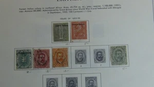 Briefmarkenweis Italienisches Eritrea Briefmarkensammlung auf Minkus Seiten est 137 Marken - Bild 1 von 17