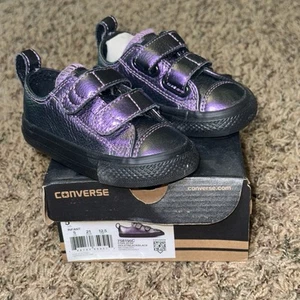 Converse Infant/Toddler CTAS 2V OX Violet Black 758195C Size 5  New Purple - Picture 1 of 5