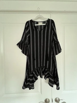 Vestido Joyfilm Mia Joy negro/blanco, talla 10 Foto 1 de 4