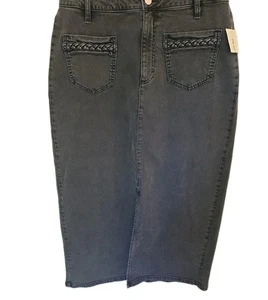 Women's Maxi Denim Skirt size 14 Fall Fashion, Washed Black NWT MSRP $59.50 - Picture 1 of 16