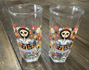 Vintage Dona Maria Maulwurf Glas Crisa Tag der Toten schwarze Haare 2 Stück - Bild 1 von 10