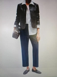 Me+em Forever Trouser Tailoring Short Slim Crop Navy size 12. 2025 Collection. - Picture 1 of 8