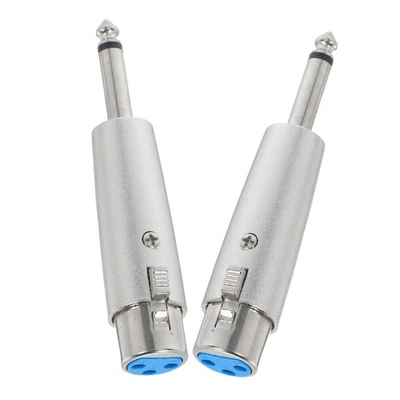  2 Stück 6,35 mm auf XLR-Buchse-Adapter: Mikrofonanschluss aus Metall – stabile - Bild 1 von 4