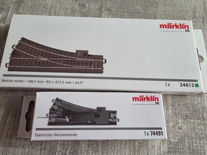 Märklin 24612 + 74491 + 74470 - TOP - Weiche Rechts - Elektrisch  (57) - S047-84 - Bild 1 von 3