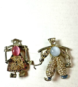 Vintage Brosche Wasserträger Figur Jack Jill Pot Metall REPARATURBEDÜRFTIG SCHADEN - Bild 1 von 10