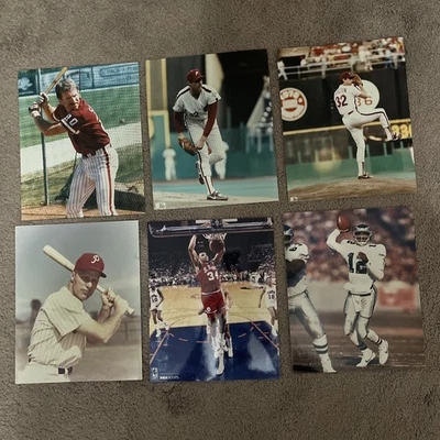 Lote de 6 ícones da Filadélfia. Fotos 8X10. Schmidt, Ashburn, Carlton, Barkley, Randall - Imagem 1 de 4