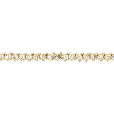 Pulseira de tênis 2,37 ctw redonda diamante S-Link 7,5" ouro amarelo 14k 16,50 gramas - Imagem 1 de 4