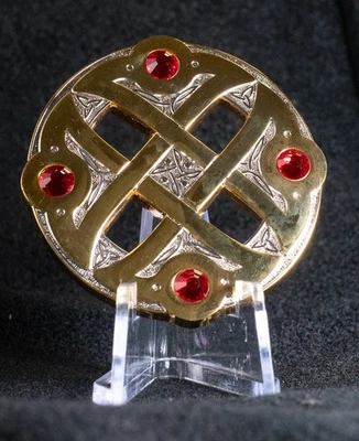 Celtic Fantasy Geocoin XLE 75 Silber/Gold rote Steine Power of the Celts - Bild 1 von 2