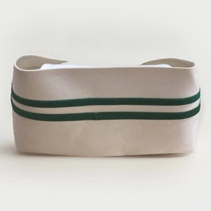 Kay's Caps Nurse Hat Starched White Cotton With 2 Green Velvet Stripes VTG - Picture 1 of 10