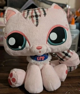 Littlest Pet Shop VIP Katze rosa/kariert Plüschtier Stofftier Spielzeug 2007 Hasbro - Bild 1 von 5