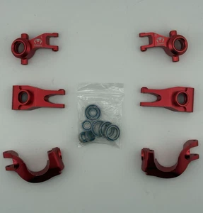 Ruby Red Aluminum Knuckle Set for Arrma Senton, Granite & More - Picture 1 of 3