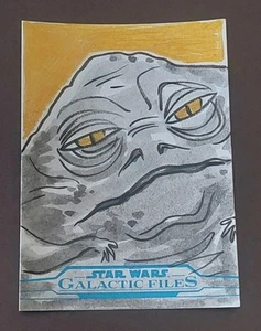 2018 Topps Star Wars Galactic Files Jabba The Hutt Sketch Card By Asia Ellington - Picture 1 of 2