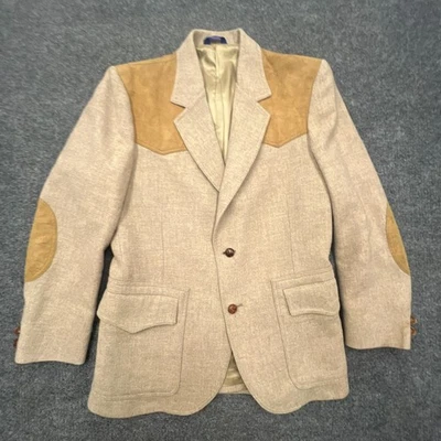 Vintage PENDLETON Jacket Mens 44 High Grade Western Wear Virgin Wool Suede Patch - Image 1 of 4