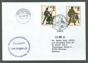 England First Flight Cover London to Munich Germany 2009 Aer Lingus n. 2
