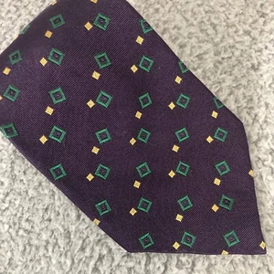 Lauren Ralph Lauren 58" Necktie 100% Silk Purple Geometric Tie - Picture 1 of 5